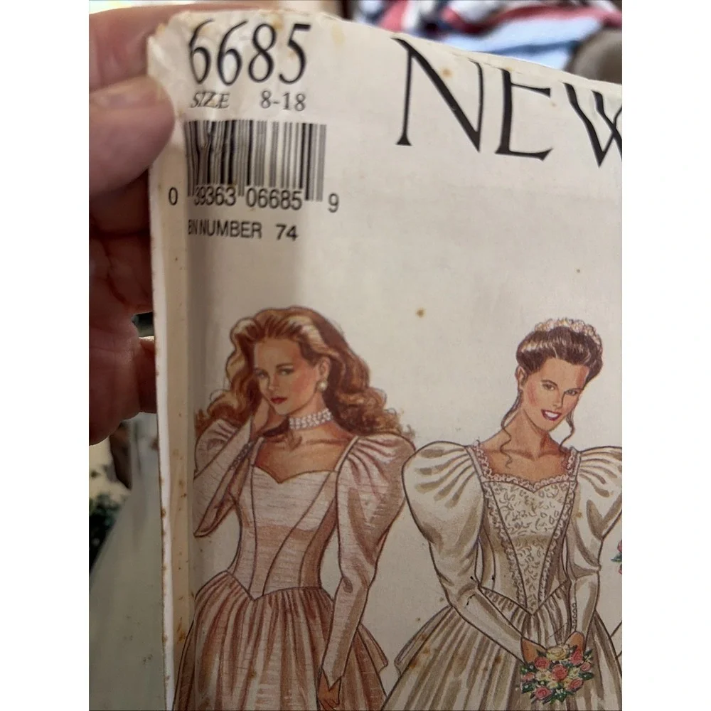 Vintage 1980 New Look Wedding Sewing Pattern 6685 Dress Sizes 8-18 Uncut